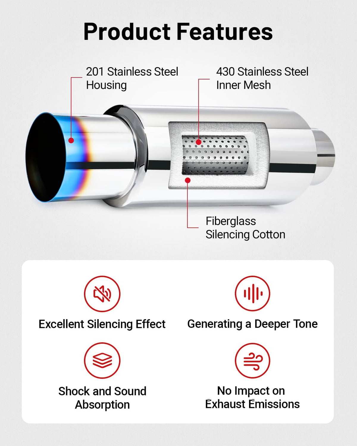 EVIL ENERGY outlet profile with scale showing 4-inch tip and visual presence