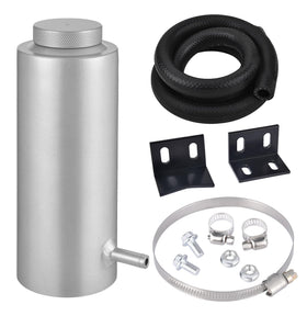EVIL ENERGY front view of aluminum overflow tank showing compact design and durability