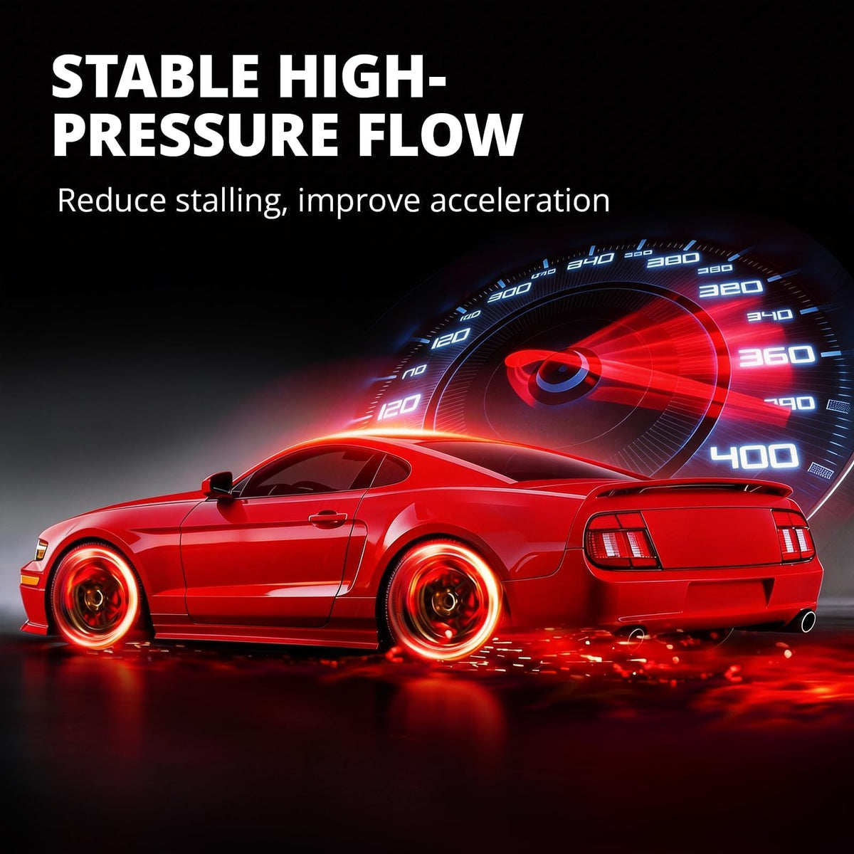 EVIL ENERGY pump in use under hood lifestyle photo showing performance upgrade