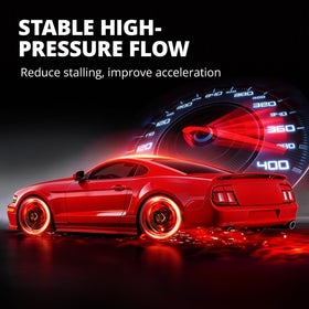 EVIL ENERGY pump in use under hood lifestyle photo showing performance upgrade