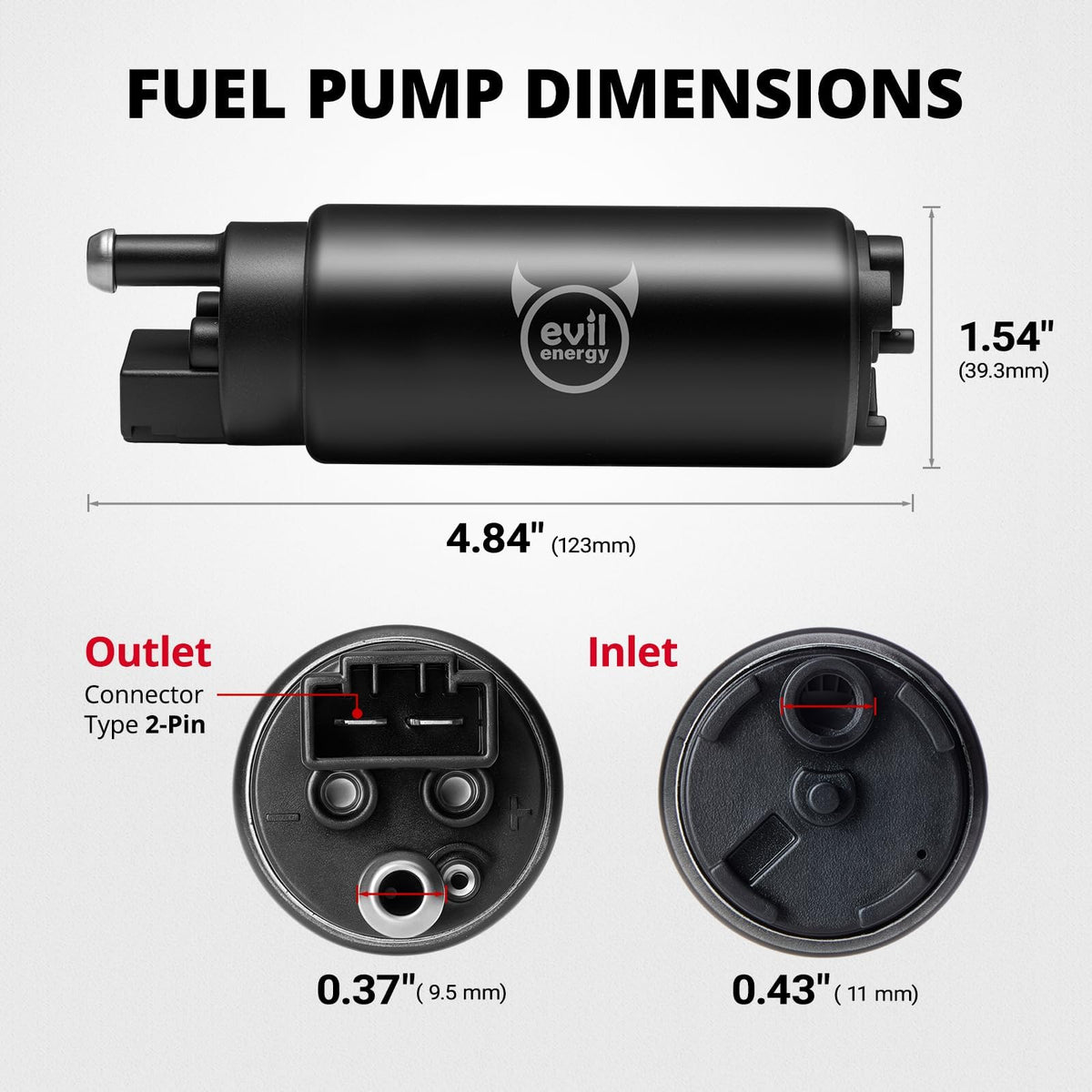 EVIL ENERGY pump mounted in fuel sender housing illustrating ease of integration