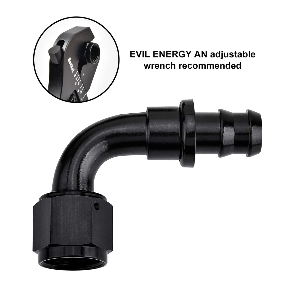 EVIL ENERGY side profile showing elbow angle and compact overall length