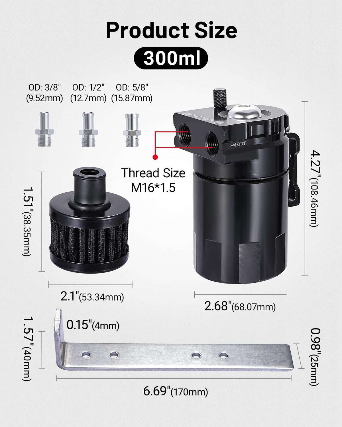 EVIL ENERGY side profile with NBR hose attached demonstrating secure routing benefit
