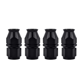 EVIL ENERGY straight 6AN fitting front view showing precise machining and finish for durability