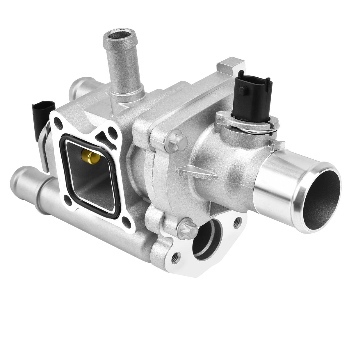 EVIL ENERGY front view of thermostat housing showing mounting points and fitment benefit