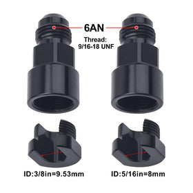 EVIL ENERGY close-up of 6AN thread and 37° flare sealing surface for leak resistance
