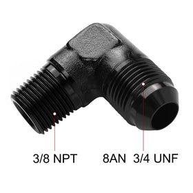 EVIL ENERGY close-up of 37° flare and 3/8" NPT thread detail for precise sealing and durability