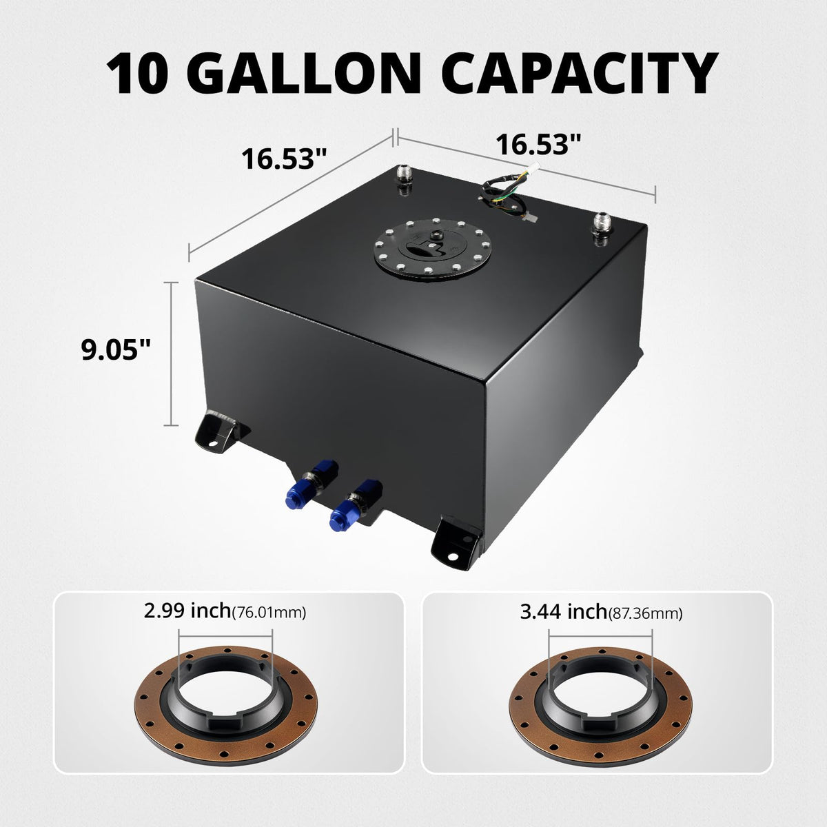 EVIL ENERGY top cover and 3–90Ω sender detail for accurate fuel level readings