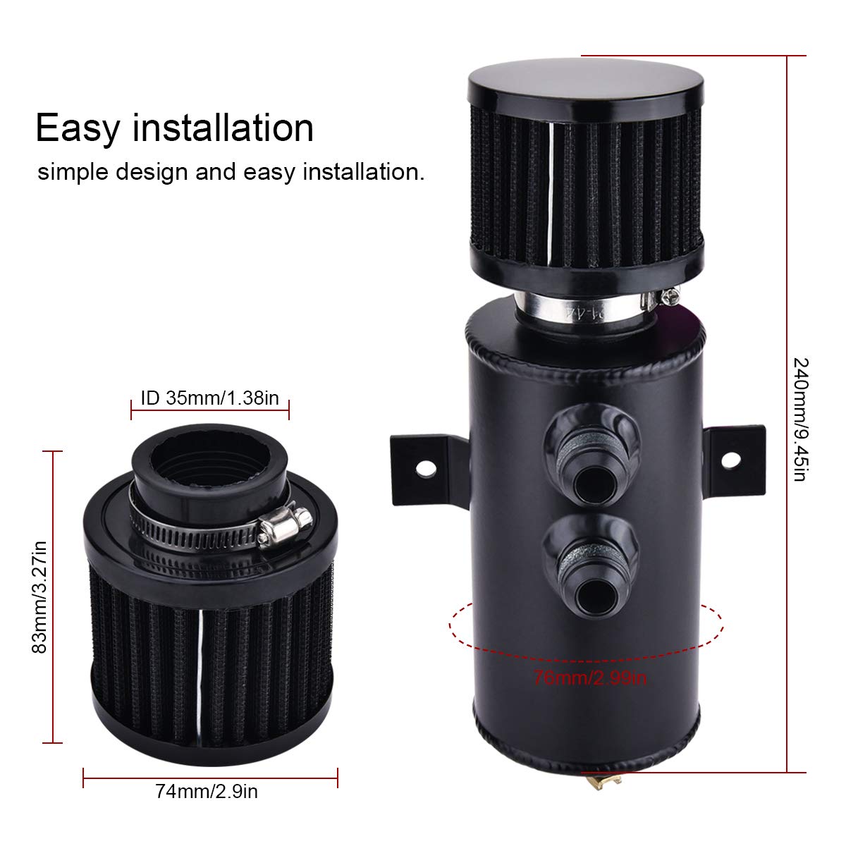 EVIL ENERGY top fittings detail with 10AN ports for secure leak-resistant connections