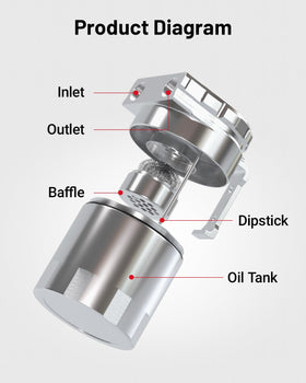 EVIL ENERGY top view with removable baffle open for easy cleaning and maintenance access