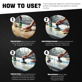 Evlisrtpk tools and accessories layout for controlled sanding and buffing