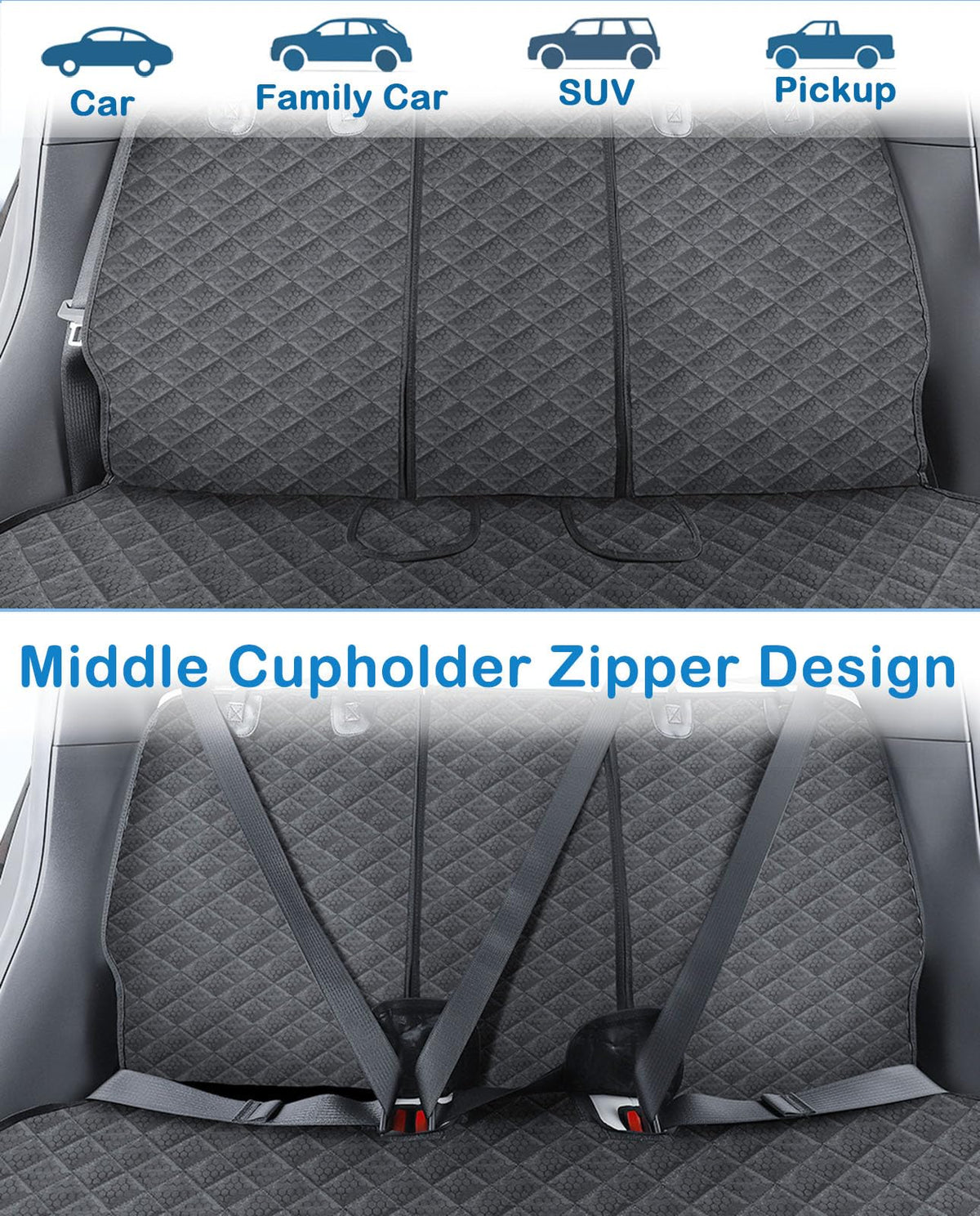 EVMODS dog riding on protector showing comfortable, clean backseat
