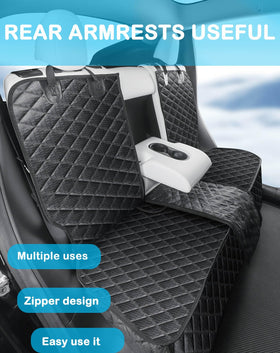 EVMODS full backseat cover laid flat protecting Tesla seats from dirt