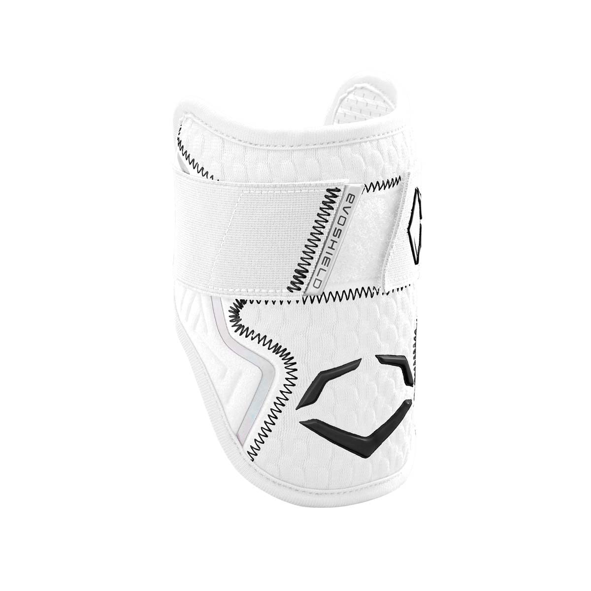 EvoShield front view showing white Pro-SRZ 2.0 guard and clear coverage benefit