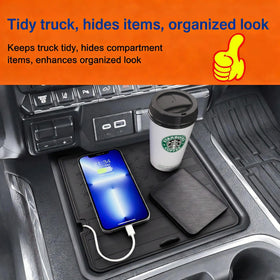 EVPLNT open view of hidden lower compartment storing keys and cards