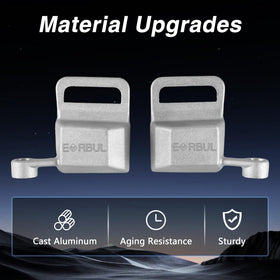 EVRBUL close-up of aluminum clip highlighting durable metal construction benefit