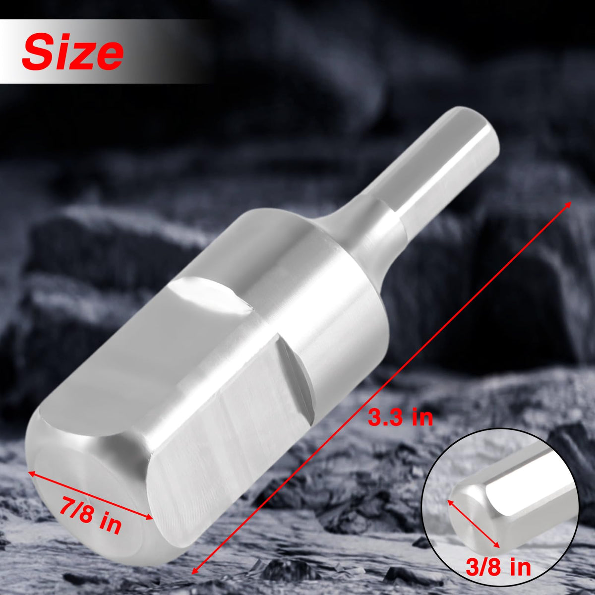 EVRBUL close-up of heat-treated spline showing hardened steel for long-lasting strength