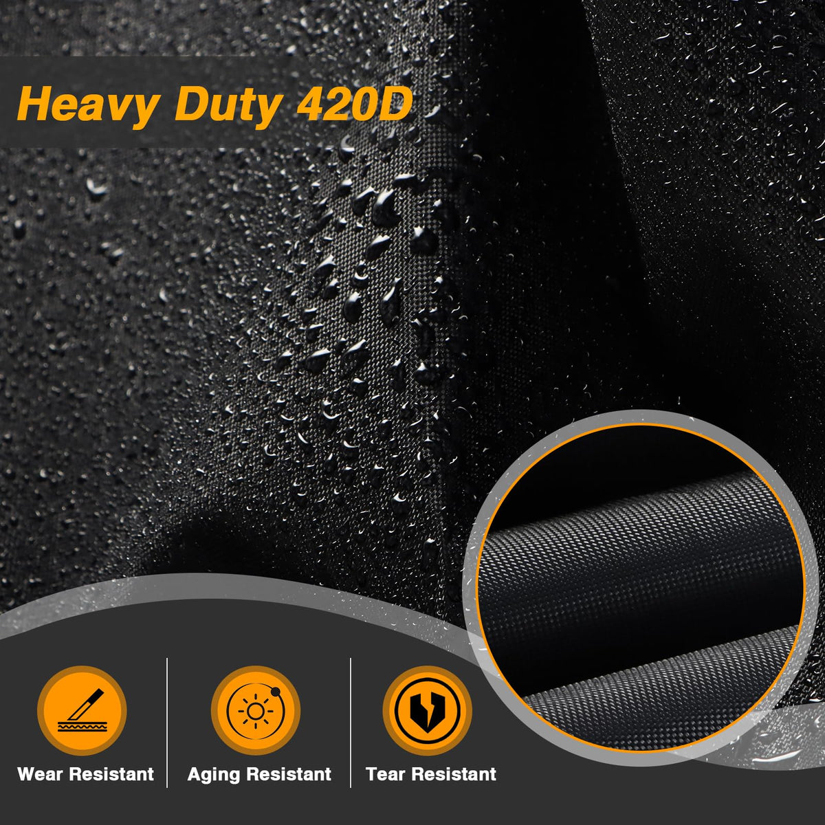 EVRBUL close-up of 420D fabric texture highlighting durable wear resistance