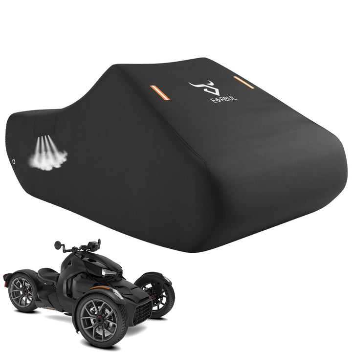 EVRBUL front view on a Can-Am Ryker showing full coverage and protection