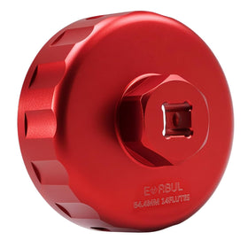 EVRBUL wrench front view over Polaris filter cap shows correct fit and protection