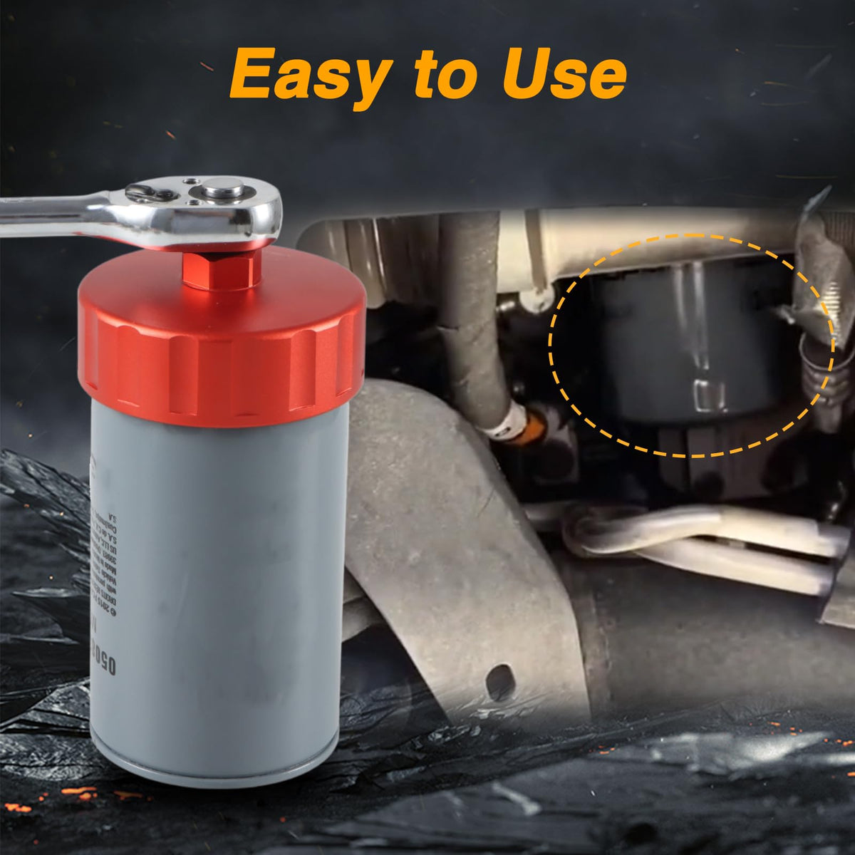 EVRBUL installed on filter in engine bay for efficient removal