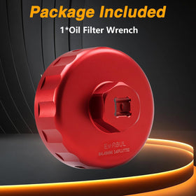 EVRBUL product with packaging shows the single included oil filter wrench