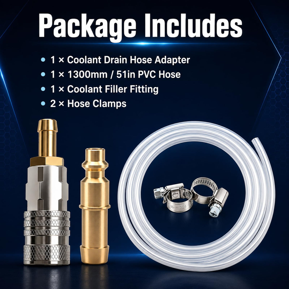 EVRBUL drain hose beside bucket showing scale and shop readiness