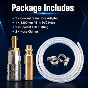 EVRBUL drain hose beside bucket showing scale and shop readiness
