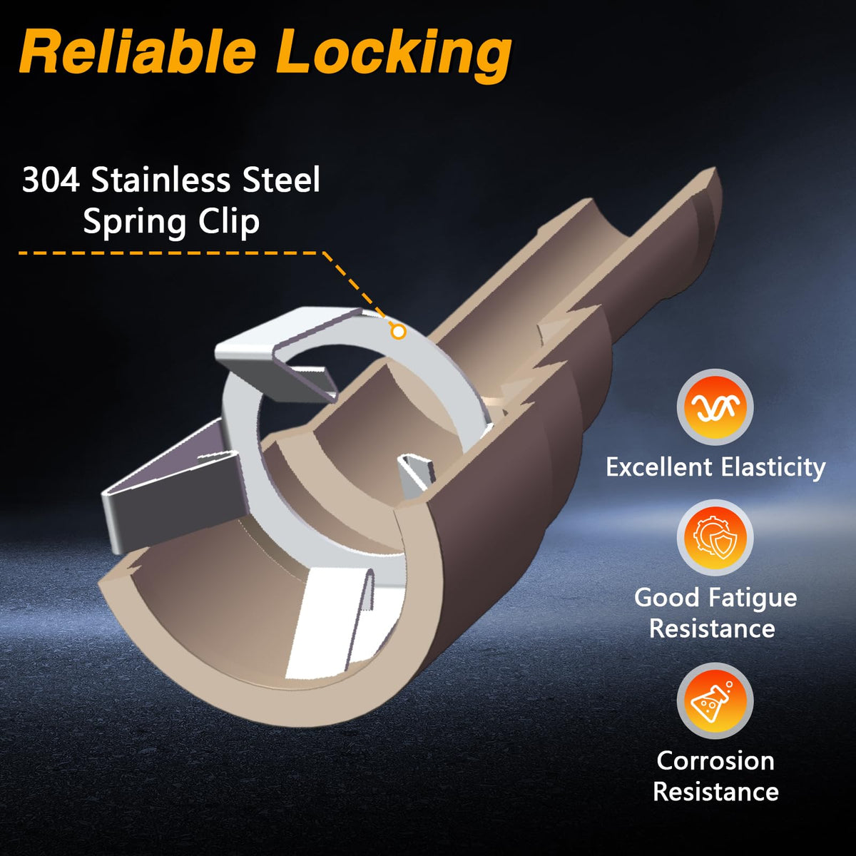 EVRBUL spring clip detail securing connector for vibration resistance