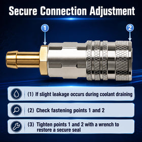 EVRBUL hose connected to vacuum pump for air-free coolant fill