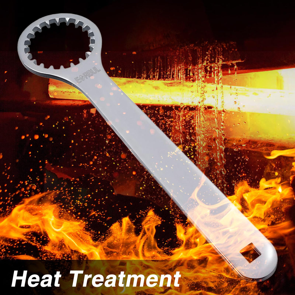 EVRBUL wrench threaded through filter tube demonstrating quick, tool-free cup removal