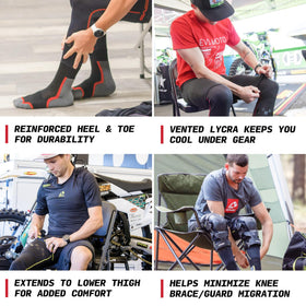 EVS TUG Fusion sock inside motocross boot demonstrating secure fit and comfort