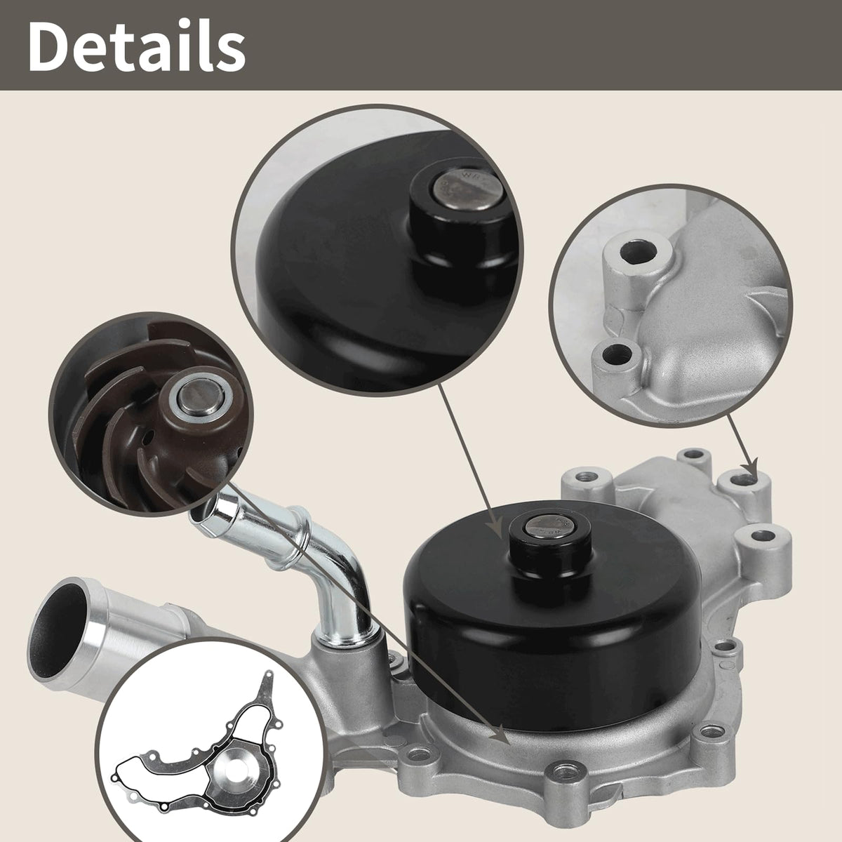 EvTok AW6169 side profile of aluminum pump body highlighting durable construction