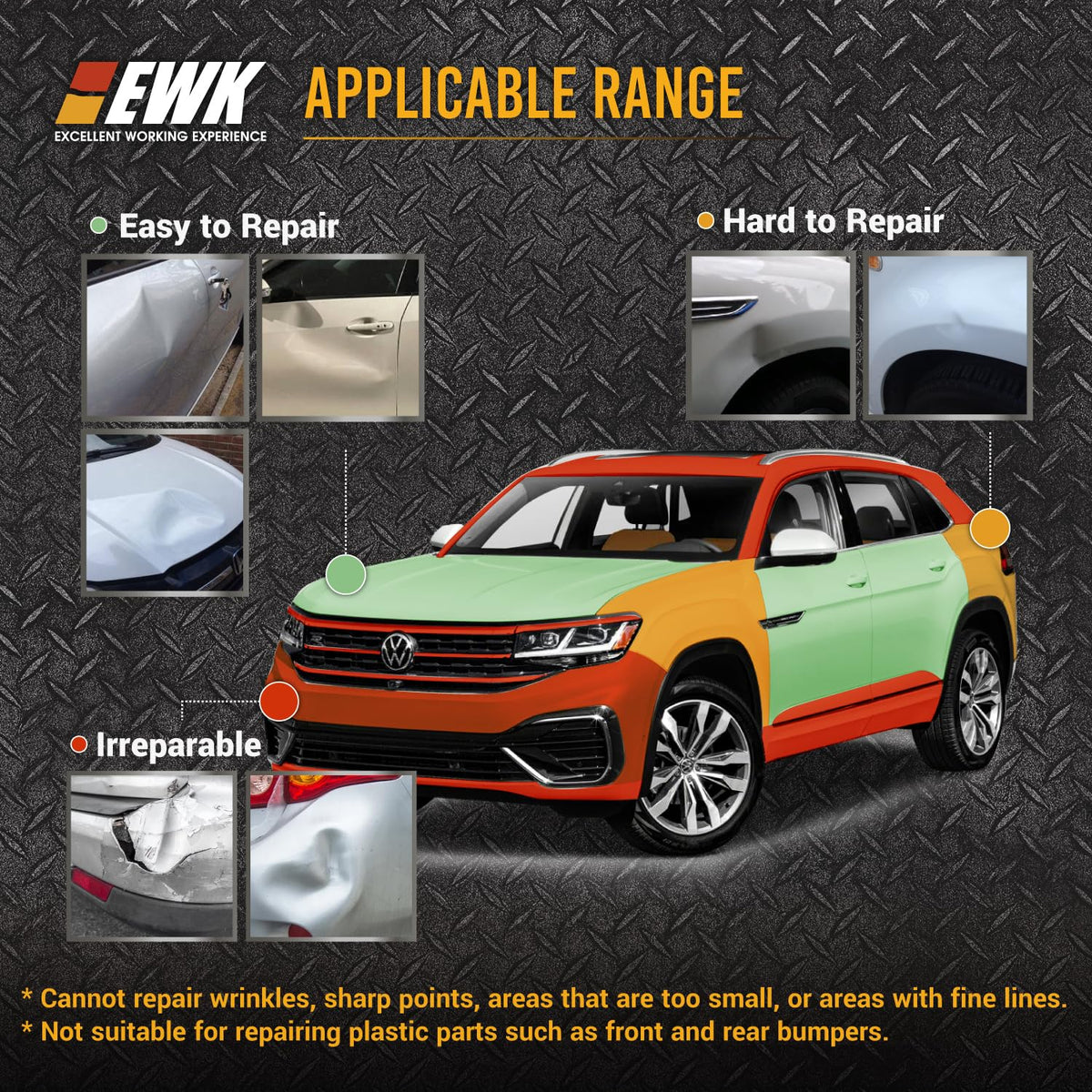 EWK 100mm cup detail highlights medium coverage for common dents