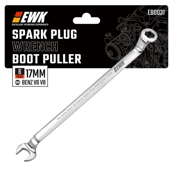 EWK front view of 17mm wrench showing tool shape and durability benefit