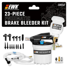 EWK 2L vacuum pump front view showing controls and quick-connect benefit