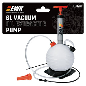 EWK front view showing tank and pump, compact and portable for quick oil changes