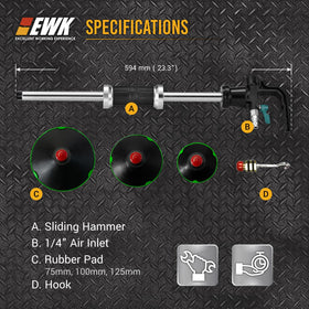 EWK 75mm suction cup closeup shows soft rubber for paint-safe grip