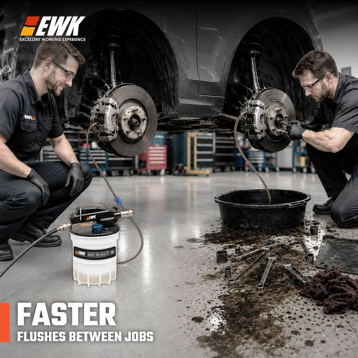 EWK clear hose close-up showing fluid flow and bubble detection advantage