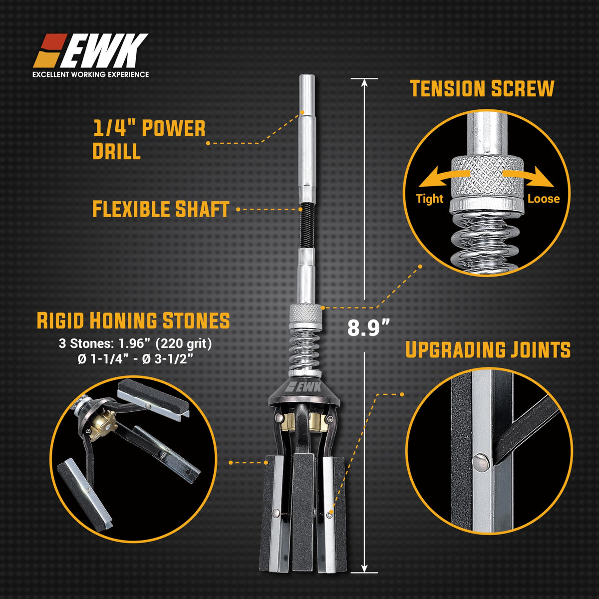 EWK 220-grit honing stones close-up showing texture and consistent finish benefit