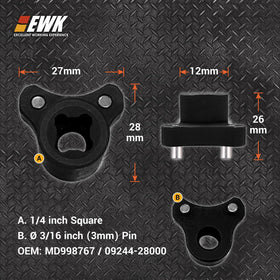 EWK close-up of tensioner cylinders showing secure pulley engagement benefit