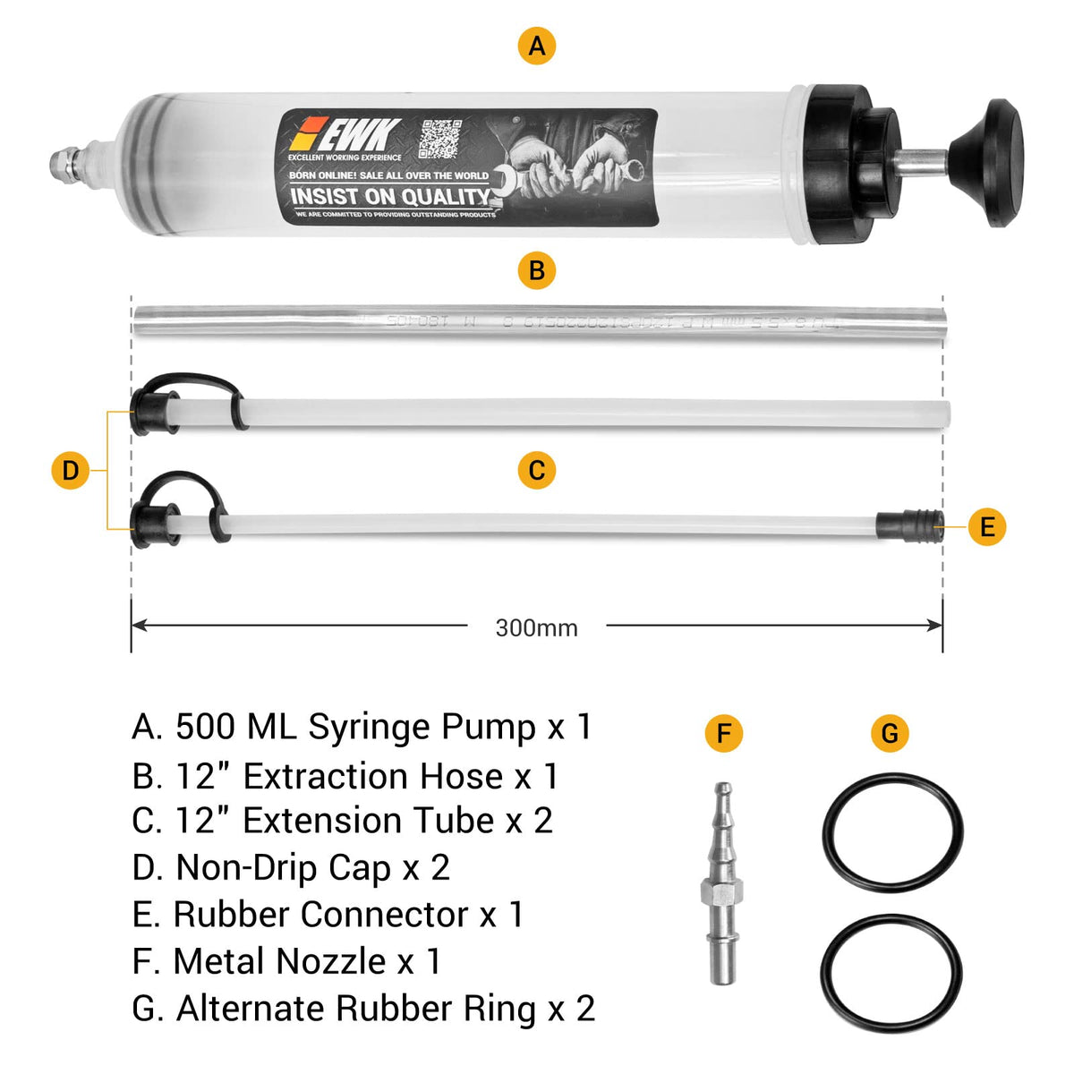 EWK close-up double O-ring piston illustrating steady suction and reliability