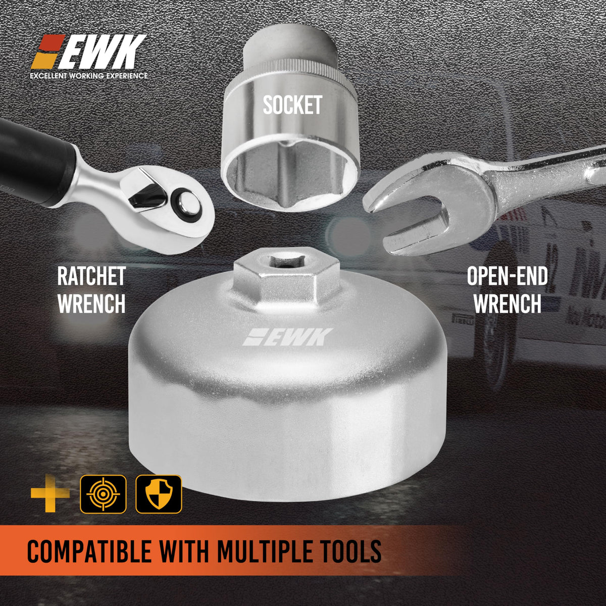 EWK fitted over BMW filter cap demonstrating safe cap protection benefit