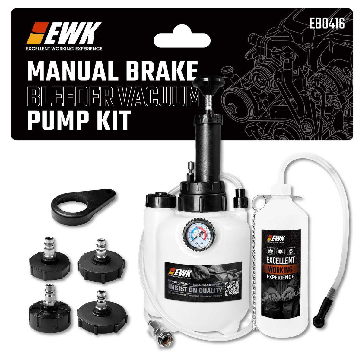 EWK front view complete kit showing components and organized layout for fast setup