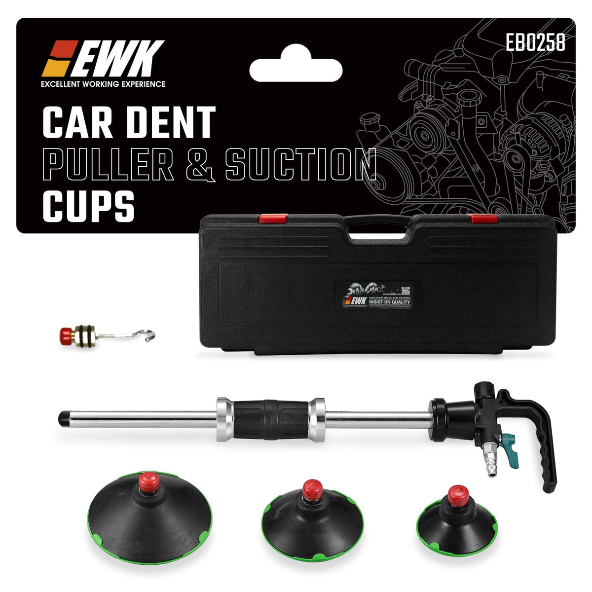 EWK full kit front view showing components and quick setup benefits