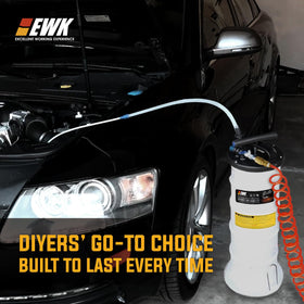 EWK garage lifestyle scene showing tool in use for fast DIY vehicle maintenance