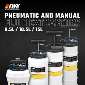 EWK extension hoses next to extractor unit showing compatibility and readiness