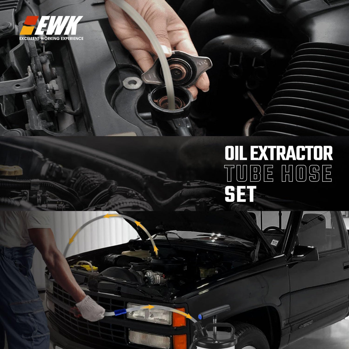 EWK hoses beside ruler showing exact length for accurate fit