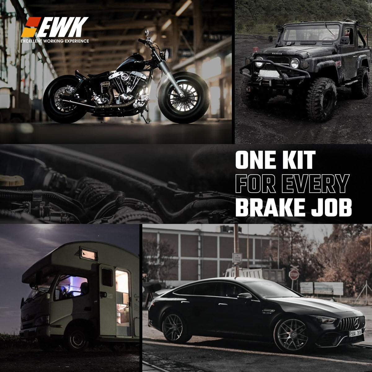 EWK kit in a home garage with compressor showing efficient shop workflow