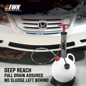 EWK flexible metal probe inserted deep, reaching pan for more complete extraction